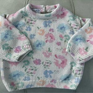 Zara Baby Floral Knit Sweater - Pink, Blue, Green, Cream Sz 3-6 Mos